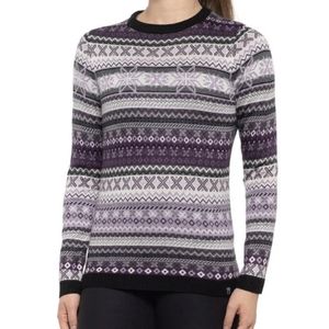 NWOT Neve Zoe purple gray & blackFair Isle wool blend sweater Womens Sma…